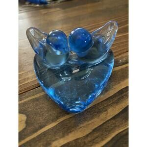 Bluebirds Of Happiness Signed Ron Ray 1992 Paperweight Decor